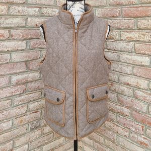 Altar'd State Chevron Puffer Vest Tan Brown Medium